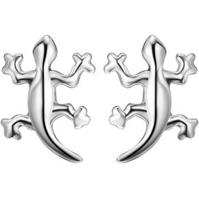 Cute Little Lizard Gecko Stud Earrings Simple Animal Earrings for Women and Men