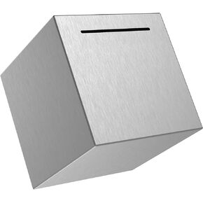 Piggy Bank for Adults，Unbreakable Piggy Bank，Stainless Steel Piggy Bank That Must be Broken to Open (Pink-4.7inch)
