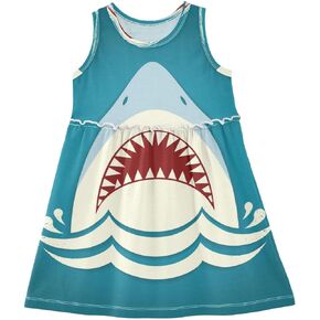 Baby Girl Dress Toddler Girl Clothes Sleeveless Summer Dresses Shark Tooth Jaws for Girl
