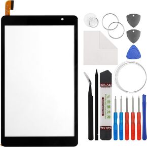 Touch Screen Panel Digitizer (Without LCD Display) Compatible with BLU M8L Plus 4G LTE M0210WW M0211WW 8 inch with Tools