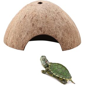 Yosoo Reptile House Hiding Cave Coconut Shell Turtle Aquarium Hide Decor