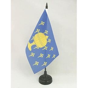 AZ FLAG Kingdom of Galicia 409-1833 Table Flag 5'' x 8'' - Galician Royal Desk Flag 21 x 14 cm - Black Plastic Stick and Base