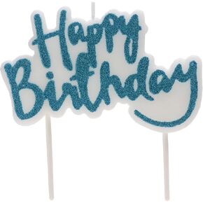 Happy Birthday Candle Happy Birthday Blue - Happy Birthday Candles 4x3 Inches - Birthday Party Happy Birthday Candle Happy Birthday Candle Blue