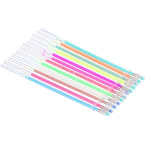 PATIKIL Glitter Gel Pen Refills Only, 5Set / 60Pcs Pastel Pen Refills Art Colored Ink 0.8mm Medium Point for Adult Coloring Books Craft Doodling Drawing, 12 Colors