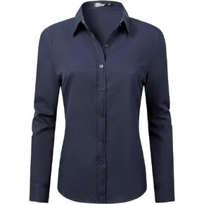 Women's Stain-Shield Water-Repellent Long Sleeve Business Wrinkle-Free Soft Workwear Casual Button Down Dress Shirts