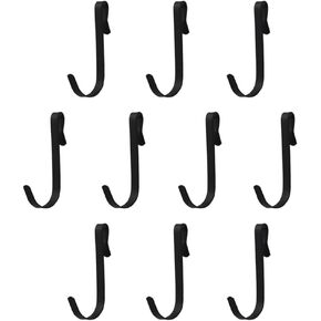 Snap On Hooks Wire Rack Hook Stainless Steel 10Pcs Black J Shaped Hooks Hanger Clip-on Hooks Hanging Sink Grid J Hook for Kitchen, Bedroom, Office