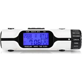 Digital Travel Alarm Clock,Smart Night Light Digital Alarm Clock with Indoor Temperature, Battery Operated Desk Small Clock