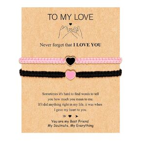 Matching Bracelets for Couples Matching Couple Bracelets for Boyfriend and Girlfriend Pinky Promise Bracelet Matching Heart Bracelets Long Distance Couple Bracelets Valentines Day Gifts for Bf,Gf