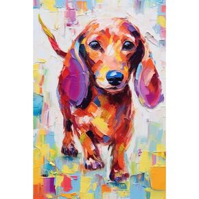 Diamond Art Painting Kits for Adults Colorful Dachshund 5D Diamond Art Easy for Beginner Round Full Drill Cross Stitch Mosaic Gems Craft for Hobby and Home Decor 30x40cm(3)