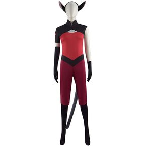 Catra Costume Kids She Ra Cosplay Uniform Dress Girls Shirt Skirt Full Set with Crown Mask Tail for Halloween