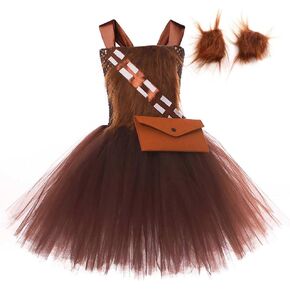 Chewbacca Costume Dress Kids Toddler Chewie Cosplay TuTu Dress Outfit for Girls Wookie Halloween Suits
