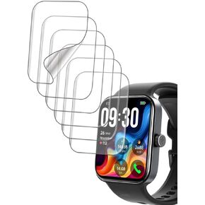 Screen Protector Compatible with TOZO S4 AcuFit One 1.78" Smart Watch, Soft TPU, 6-pack, Full Coverage, Bubble Self-healing