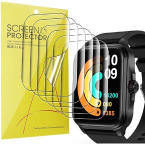 Compatible for EGQINR Smart Watches Screen Protector, [6 Pack] Full Coverage TPU Clear Film Compatible for EGQINR T90 1.91" HD Smartwatch (6 PACK)