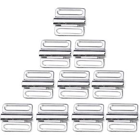 DYNWAVE 10 Pieces Silver Metal Bra Straps Hook Bikini Clasp Garment Adjuster Hooks, Silver, 9.5mm