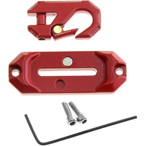 RC Trailer Hook 1/10 Scale, Metal Winch Trailer Tow Decorations Compatible to TRX4 D90 SCX10 1/10 Scale Climbing Car (Red)