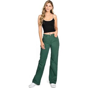 Celebrity Pink Women's Juniors High Rise Wide Straight Skater Pants