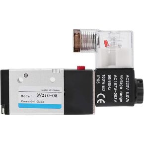 Pneumatic Solenoid Valve, G1 / 4 220v Electromagnetic Electric Air Valve Type 2 Positions 3 Way For Air 0.15 - -0.8 Mpa(AC220V)