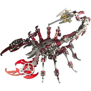 3D Metal Puzzles for Adults, Scorpion King DIY Model Kit, Colorful 3D Brain Teaser Puzzle Stainless Steel Hand Assembled Detachable Model, ArtCraft Desk Ornaments Toy (Black Golden)