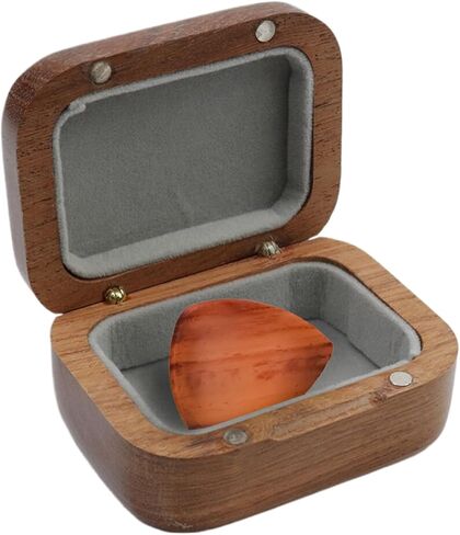 1Pack Mini Wooden Guitar Pick Case, Small Jewelry Box, Box Storage for Guitar Picks/Jewelry/Contact lens in Saudi Arabia