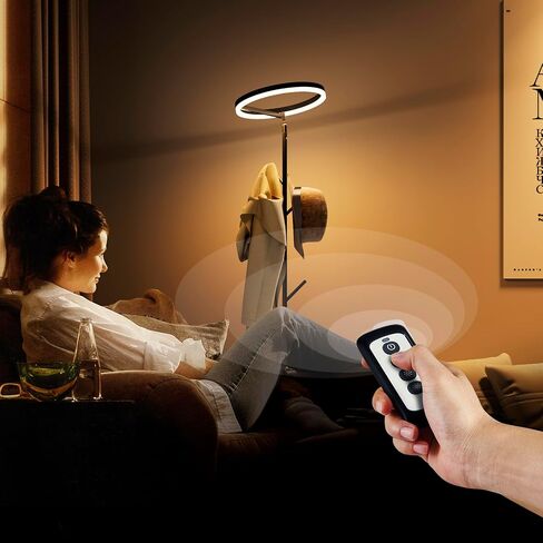 Innovative Floor Lamp, Floor Lamps for Living Room with Coat Rack, Floor Lamps with Stepless Adjust Color Temperatures & Brightness, Remote Control and Touch Control in Saudi Arabia