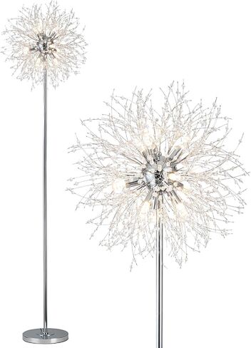 SineRise Modern Crystal Floor Lamp (6-Light, 70-Inch, Gold), Standing Lamp with Footswitch, LED Floor Lamp for Living Room, Girls Room, Bedroom, Dresser, Office (Bulbs NOT Included) in Saudi Arabia