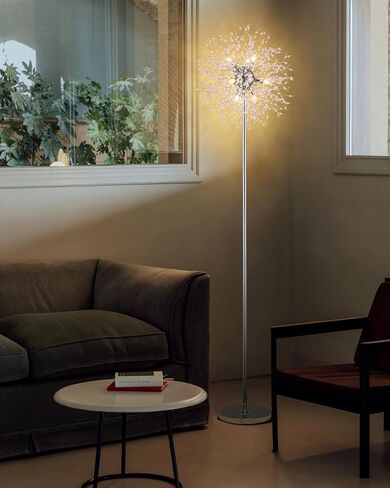SineRise Modern Crystal Floor Lamp (6-Light, 70-Inch, Gold), Standing Lamp with Footswitch, LED Floor Lamp for Living Room, Girls Room, Bedroom, Dresser, Office (Bulbs NOT Included) in Saudi Arabia