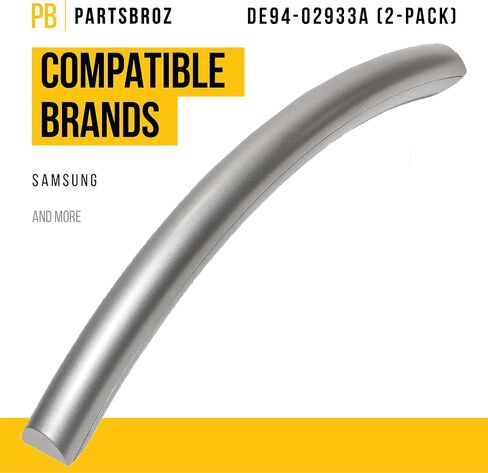 مقبض الباب PartsBroz DE94-02933A - متوافق مع فرن الميكروويف Samsung - يستبدل AP5622966 2448710 DE64-02522A PS4239327 بديل فائق التحمل - عبوتان in Kuwait