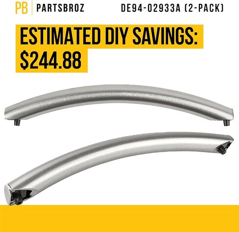 مقبض الباب PartsBroz DE94-02933A - متوافق مع فرن الميكروويف Samsung - يستبدل AP5622966 2448710 DE64-02522A PS4239327 بديل فائق التحمل - عبوتان in Kuwait