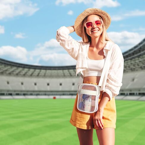 PACKISM محفظة بيضاء شفافة وحقيبة كروس شفافة باللون البني، مبيعات الحزمة in Kuwait