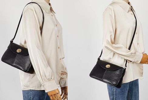 حقائب كتف جلدية صغيرة للنساء محفظة سفر فاخرة من جلد الماعز مع شريطين قابلين للتعديل in Kuwait