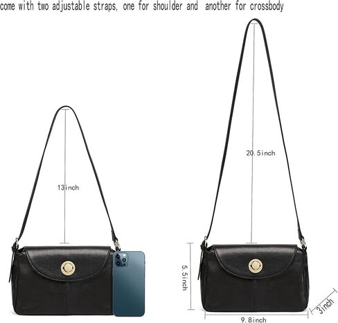 حقائب كتف جلدية صغيرة للنساء محفظة سفر فاخرة من جلد الماعز مع شريطين قابلين للتعديل in Kuwait