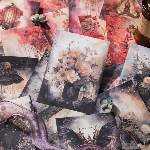 Alideco 180pcs Vintage Scrapbook Paper Spring Girls Scrapbooking Paper for Journaling Supplies, Decorative Craft Paper for Junk Journals(sijiyouhua) in Saudi Arabia