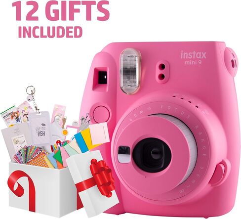 Fujifilm Instax Mini 9 Camera Value Bundle for Girls & Kids to Take & Print Pictures. Includes Fuji Instant Film (40 Sheets), Premium Case, Lens, Filters, Cute Album, St (Flamingo Pink) in Saudi Arabia