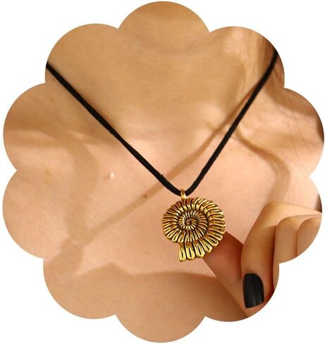 Yalice Boho Shell Necklace Chain Ursula Conch Pendant Necklace Beach Leather Suede Choker Necklaces for Women and Girls in Saudi Arabia