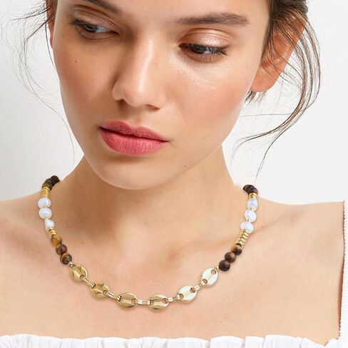 Sonateomber Gemstone Gemstone Booho Boho Boho Stoker Netclaces for Women Teen Girls ، Dainty Bohemian Crystal Stone Bead Bead Bead Rative Bark Accessories Hights Jewelry Gift in Saudi Arabia