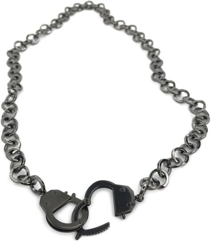 Succuba Stainless Steel Handcuff Choker Necklace Chain Pendant Choker Collar Necklace for Women and Men from 16 to 24 Inches with Box in Saudi Arabia