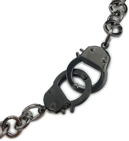 Succuba Stainless Steel Handcuff Choker Necklace Chain Pendant Choker Collar Necklace for Women and Men from 16 to 24 Inches with Box in Saudi Arabia