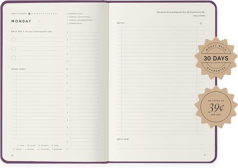 Full Focus Eggplant Leather Planner by Michael Hyatt - The #1 Daily Planner to Set Annual Goals, Increase Focus, Eliminate Overwhelm, and Achieve Your Biggest Goals - Hardcover in Saudi Arabia