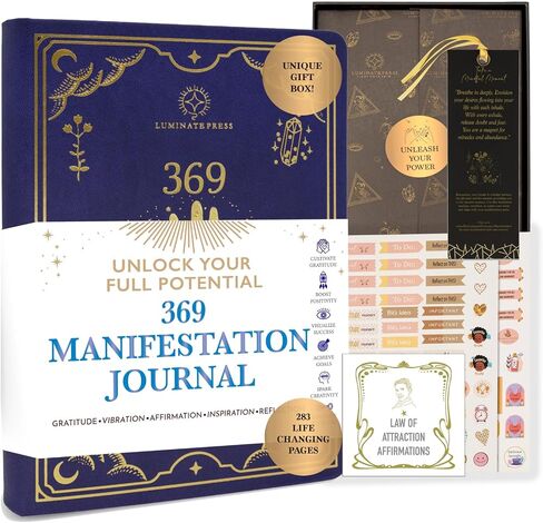 The Ultimate Project 369 Manifestation Journal: مجلة إرشادية 369 لإطلاق إمكاناتك اللامحدودة - مقدمة في عبوة فاخرة جاهزة للهدايا in Kuwait