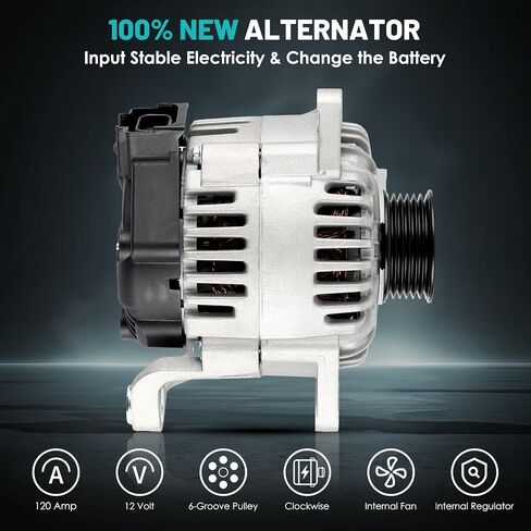 11017 Alternator 12V 120 Amp, 6-Groove Pulley Fit for Nissan for Maxima 2004-2008 V6 3.5L Auto and Light Truck Automotive Replacement Alternators AVA0004, 23100-7Y020 Alternator Rebuild Kit in Saudi Arabia