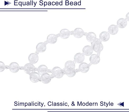 uxcell 1Pcs 9.15 Meters (10 Yards) Roller Blind Bead Chain Cord POM Blinds Pull Bead Chain Accessories Ball Beaded Chain for Vertical Roller Blinds Window Plastic Shutter, Clear in Saudi Arabia
