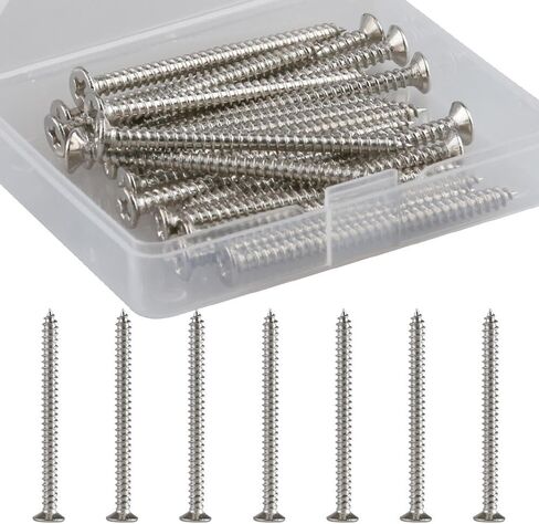 Self-Tapping Screws Stainless Steel Flathead Screws Cross Flat Head Tapping Wood Screws Set Assortment Set Wood Work for Wall Plates (M4 × 50 20PCS) in Saudi Arabia