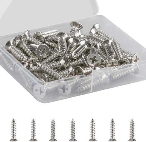 Self-Tapping Screws Stainless Steel Flathead Screws Cross Flat Head Tapping Wood Screws Set Assortment Set Wood Work for Wall Plates (M4 × 50 20PCS) in Saudi Arabia
