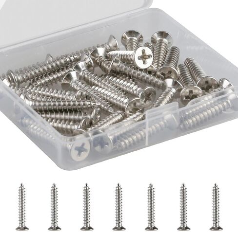 Self-Tapping Screws Stainless Steel Flathead Screws Cross Flat Head Tapping Wood Screws Set Assortment Set Wood Work for Wall Plates (M4 × 50 20PCS) in Saudi Arabia