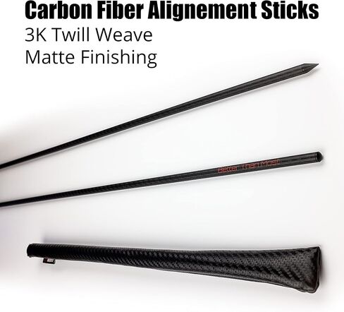 Carbon Fiber Alignment Golf Stick Set : 2X Tour pro Carbon Sticks + 1x PU Leather Alignment Stick Cover in Saudi Arabia