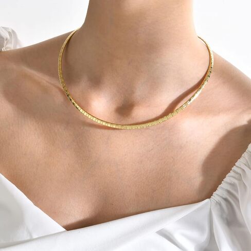 MEALGUET قلادة طوق مطلية بالذهب للنساء: الفولاذ المقاوم للصدأ بيان الموضة العنق مرونة الحد الأدنى قلادة قلادة طوق قلادة للنساء in Kuwait