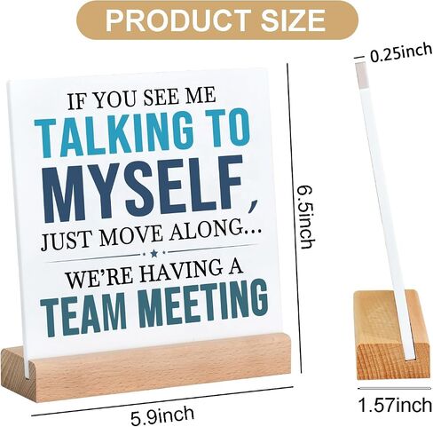 مكتب مضحك 6 "X6" علامة ديكور مكتب زرقاء للمكتب، وجود فريق اجتماع علامة مكتب الزينة للنساء الرجال العمل، لطيف مكتب الملحقات مكتب هدية ملهمة للنساء الرجال صديق in Kuwait