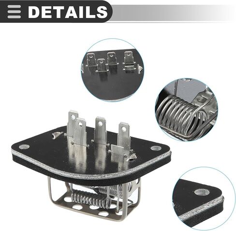 Motoforti HVAC Blower Motor Resistor، وحدة التحكم في منفاخ التيار المتردد، لسيارة جيب شيروكي 1991-1996، بلاستيك معدني، رقم 55036000/56000522، لون أسود فضي in Saudi Arabia