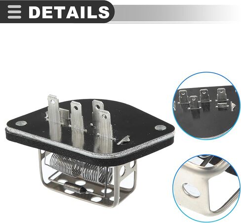 Motoforti HVAC Blower Motor Resistor، وحدة التحكم في منفاخ التيار المتردد، لسيارة جيب شيروكي 1991-1996، بلاستيك معدني، رقم 55036000/56000522، لون أسود فضي in Saudi Arabia
