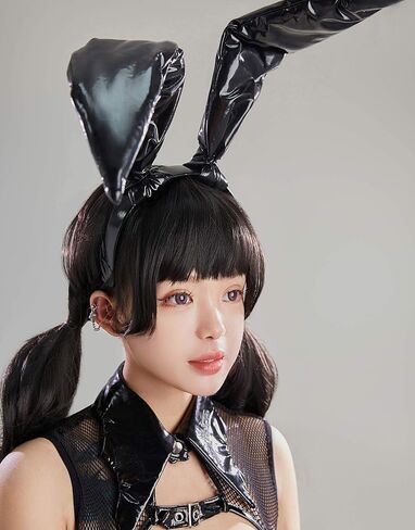 MEOWCOS طقم الملابس الداخلية النسائية الأرنب فتاة الملابس الداخلية مجموعة القوطية الصدر شبكة مفتوحة ارتداءها مع قفازات الذيل عقال in Saudi Arabia